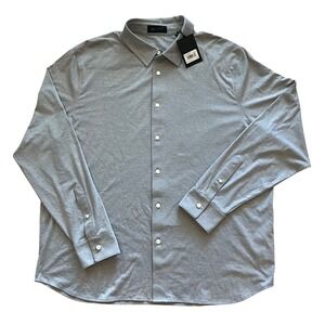 G/FORE Onyx Grey Long Sleeve Button Down Golf Shirt XXL GMK000004 NWT‎